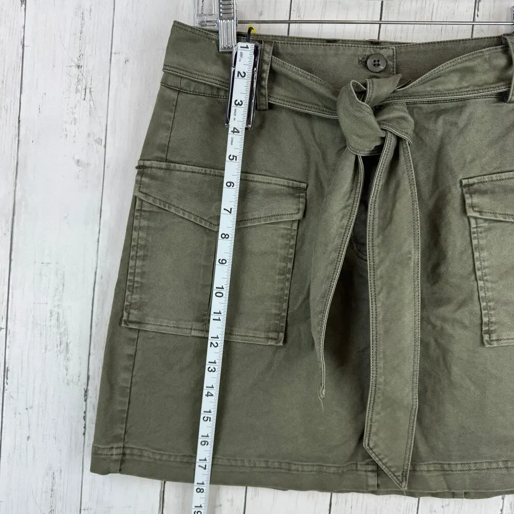 NWT Rails Olive Green Nola Military Utility Skirt Cotton Canvas Belt Size Medium - Picture 15 of 16